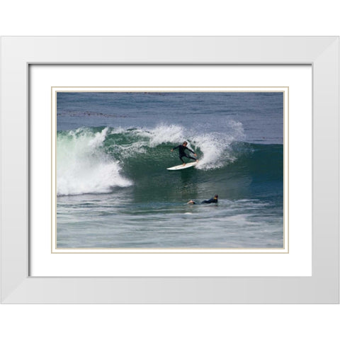 Surfing X White Modern Wood Framed Art Print with Double Matting by Peterson, Lee