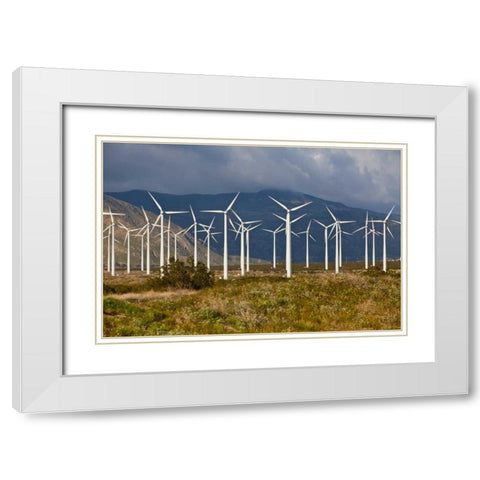Windmills I White Modern Wood Framed Art Print with Double Matting by Peterson, Lee