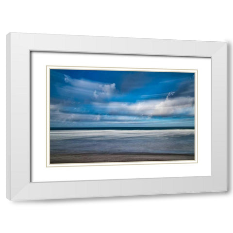 Beach in Motion White Modern Wood Framed Art Print with Double Matting by Peterson, Lee