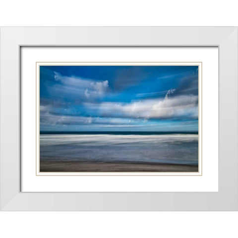 Beach in Motion White Modern Wood Framed Art Print with Double Matting by Peterson, Lee