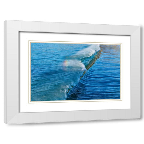 Rainbow Wave I White Modern Wood Framed Art Print with Double Matting by Peterson, Lee