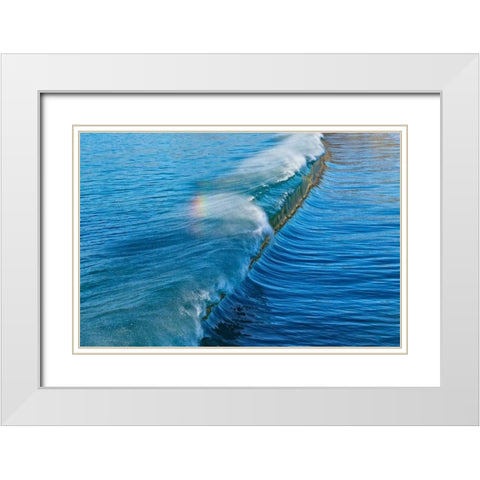 Rainbow Wave I White Modern Wood Framed Art Print with Double Matting by Peterson, Lee
