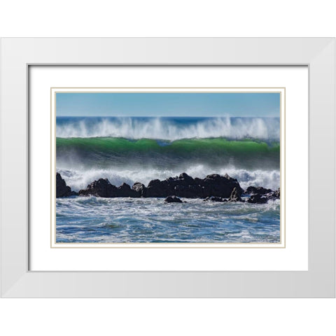 North Cayucos II White Modern Wood Framed Art Print with Double Matting by Peterson, Lee