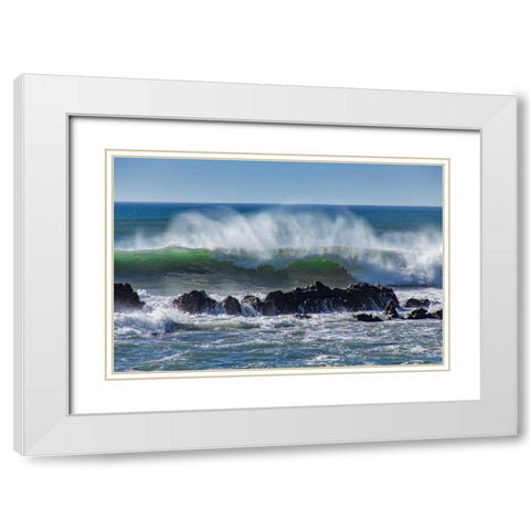 North Cayucos IV White Modern Wood Framed Art Print with Double Matting by Peterson, Lee