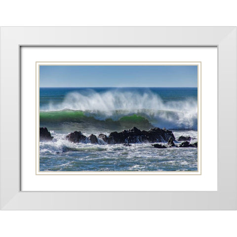 North Cayucos IV White Modern Wood Framed Art Print with Double Matting by Peterson, Lee