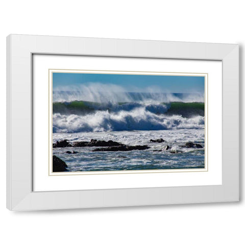 North Cayucos V White Modern Wood Framed Art Print with Double Matting by Peterson, Lee