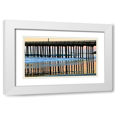 Pier Silhouette II White Modern Wood Framed Art Print with Double Matting by Peterson, Lee
