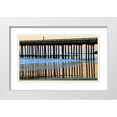 Pier Silhouette II White Modern Wood Framed Art Print with Double Matting by Peterson, Lee