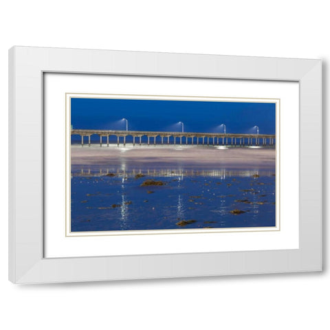 Evening Pier I White Modern Wood Framed Art Print with Double Matting by Peterson, Lee