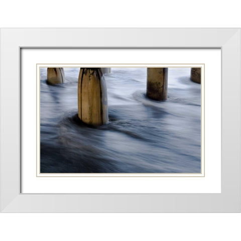 Crystal Pier White Modern Wood Framed Art Print with Double Matting by Peterson, Lee