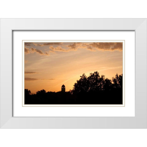 UV Sunset White Modern Wood Framed Art Print with Double Matting by Putman, Tammy