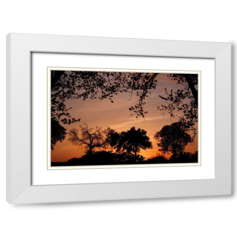 Unity Sunset White Modern Wood Framed Art Print with Double Matting by Putman, Tammy