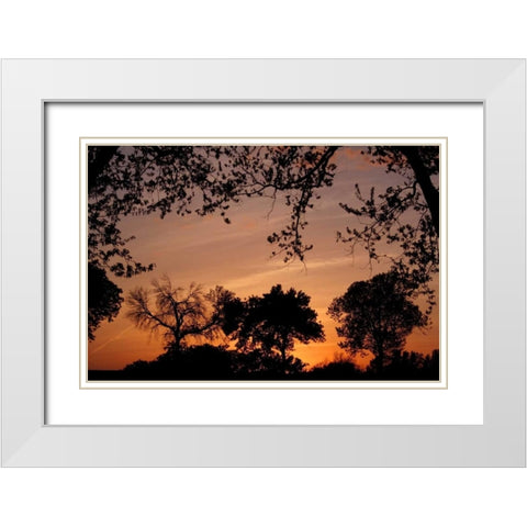 Unity Sunset White Modern Wood Framed Art Print with Double Matting by Putman, Tammy
