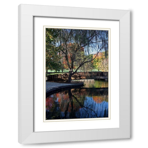 Fall Reflection White Modern Wood Framed Art Print with Double Matting by Putman, Tammy