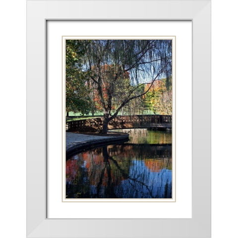 Fall Reflection White Modern Wood Framed Art Print with Double Matting by Putman, Tammy
