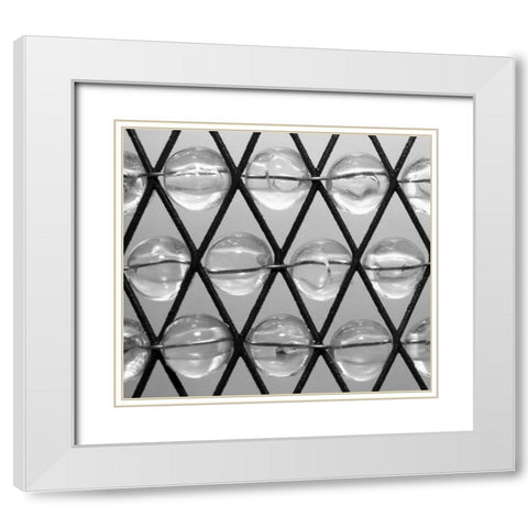 Beads I White Modern Wood Framed Art Print with Double Matting by Putman, Tammy