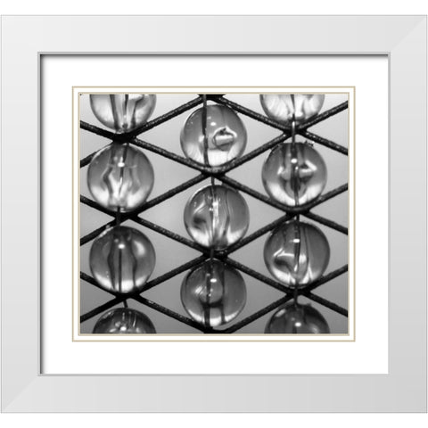 Beads II White Modern Wood Framed Art Print with Double Matting by Putman, Tammy