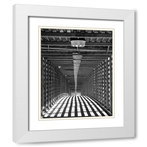 Freight Bridge I White Modern Wood Framed Art Print with Double Matting by Putman, Tammy