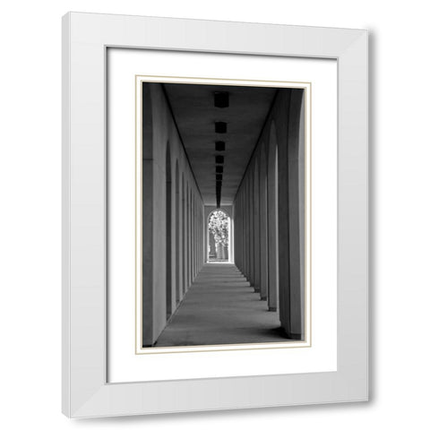 The Walkway White Modern Wood Framed Art Print with Double Matting by Putman, Tammy