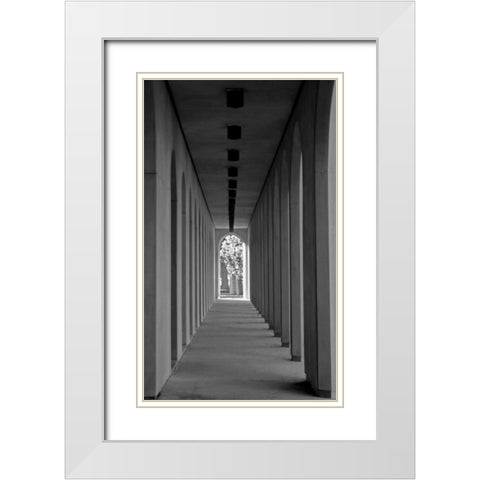 The Walkway White Modern Wood Framed Art Print with Double Matting by Putman, Tammy