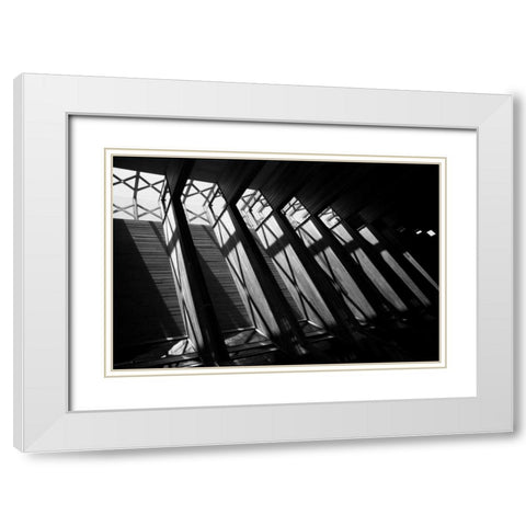 Diamond Ceiling II White Modern Wood Framed Art Print with Double Matting by Putman, Tammy