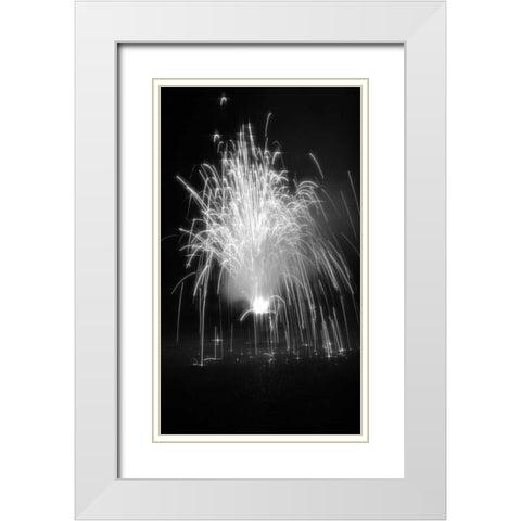 Fireworks I White Modern Wood Framed Art Print with Double Matting by Putman, Tammy