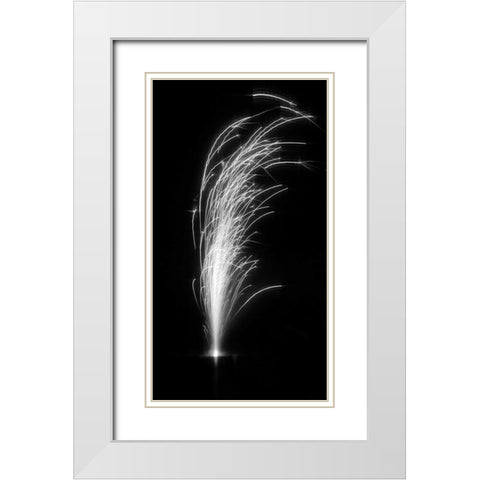 Fireworks II White Modern Wood Framed Art Print with Double Matting by Putman, Tammy