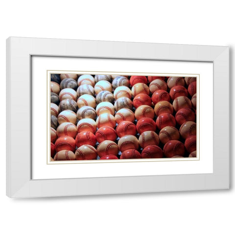 Americas Pastime I White Modern Wood Framed Art Print with Double Matting by Putman, Tammy