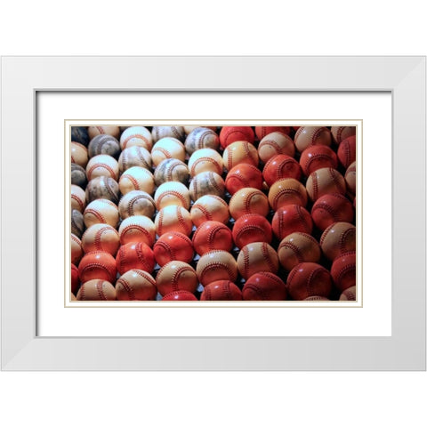 Americas Pastime I White Modern Wood Framed Art Print with Double Matting by Putman, Tammy