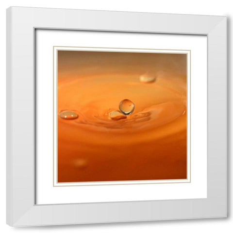 Tomato Soup Drop II White Modern Wood Framed Art Print with Double Matting by Putman, Tammy