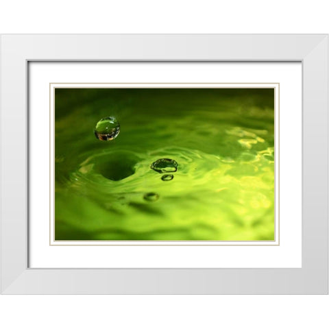 Lemon Lime Drop I White Modern Wood Framed Art Print with Double Matting by Putman, Tammy