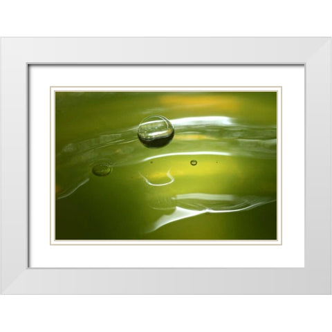 Lemon Lime Drop II White Modern Wood Framed Art Print with Double Matting by Putman, Tammy