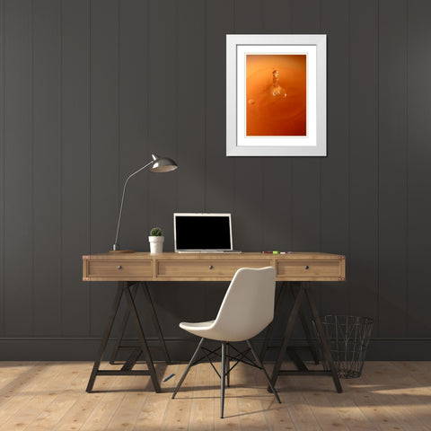 Tomato Soup Drop III White Modern Wood Framed Art Print with Double Matting by Putman, Tammy