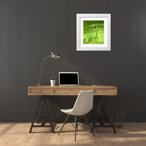 Lemon Lime Drop III White Modern Wood Framed Art Print with Double Matting by Putman, Tammy
