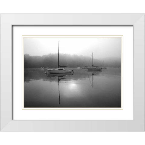 Red Sail White Modern Wood Framed Art Print with Double Matting by Putman, Tammy