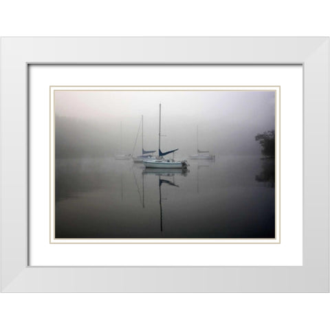 In the Fog White Modern Wood Framed Art Print with Double Matting by Putman, Tammy