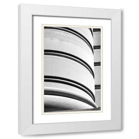 Curved Lines I White Modern Wood Framed Art Print with Double Matting by Putman, Tammy