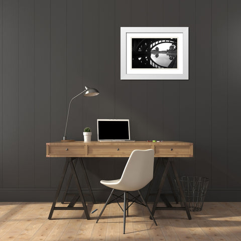 Under the Bridge White Modern Wood Framed Art Print with Double Matting by Putman, Tammy