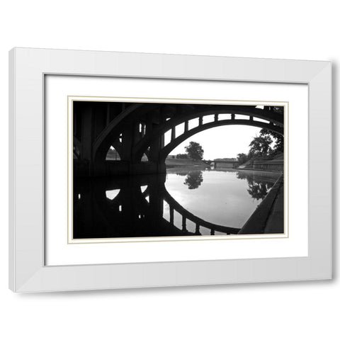 Under the Bridge White Modern Wood Framed Art Print with Double Matting by Putman, Tammy