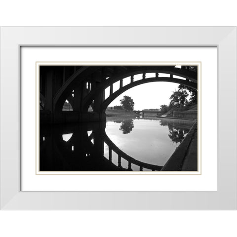 Under the Bridge White Modern Wood Framed Art Print with Double Matting by Putman, Tammy