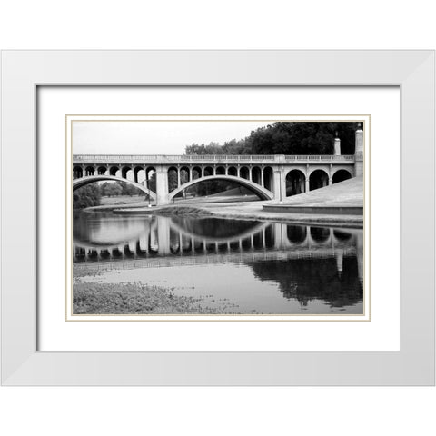 Bridge Reflections II White Modern Wood Framed Art Print with Double Matting by Putman, Tammy