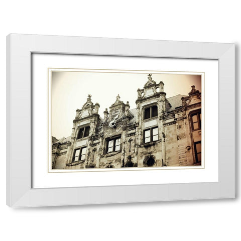 The Clock White Modern Wood Framed Art Print with Double Matting by Putman, Tammy