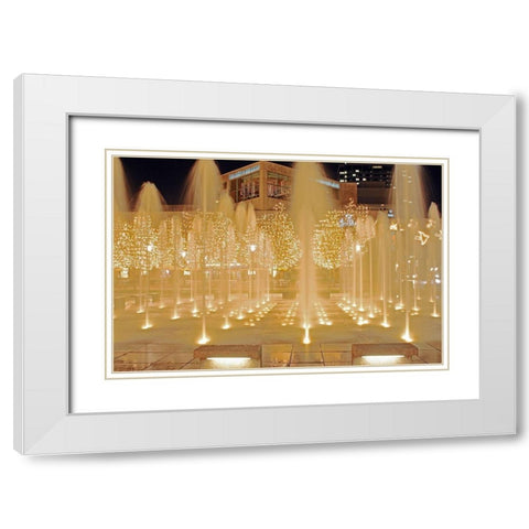Fountains White Modern Wood Framed Art Print with Double Matting by Putman, Tammy
