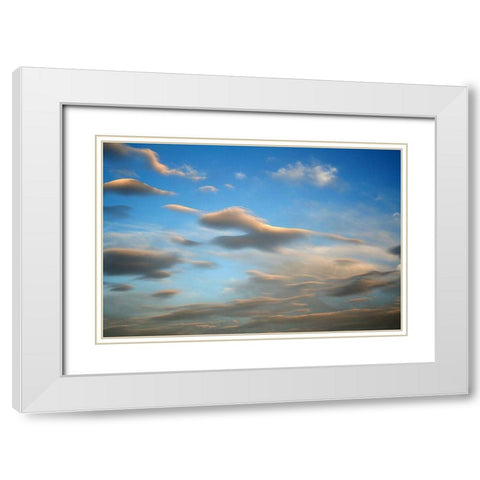 Across the Blue White Modern Wood Framed Art Print with Double Matting by Putman, Tammy