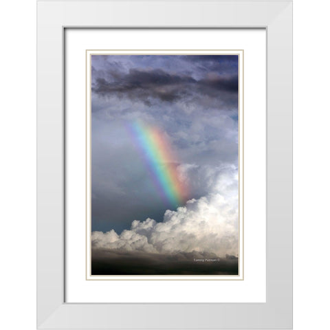 Rainbow in the Clouds White Modern Wood Framed Art Print with Double Matting by Putman, Tammy
