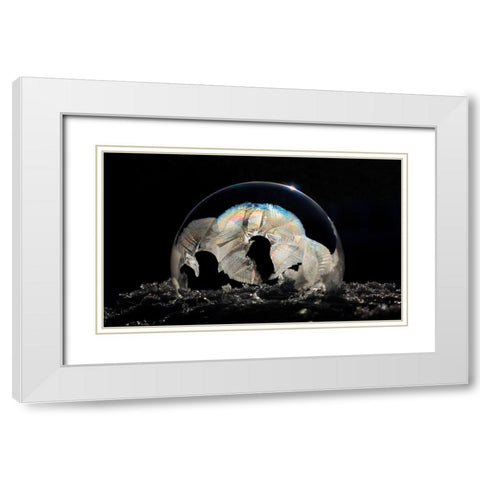 Frozen Bubble White Modern Wood Framed Art Print with Double Matting by Putman, Tammy