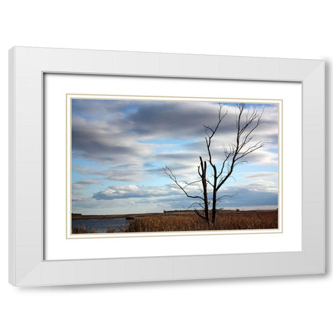 Dakota View White Modern Wood Framed Art Print with Double Matting by Putman, Tammy