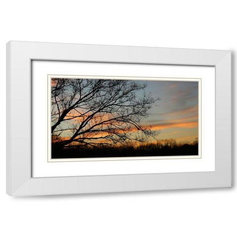 Dusk Silhouette I White Modern Wood Framed Art Print with Double Matting by Putman, Tammy