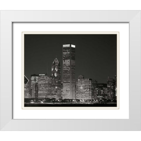 Downtown Chicago II White Modern Wood Framed Art Print with Double Matting by Stefko, Bob