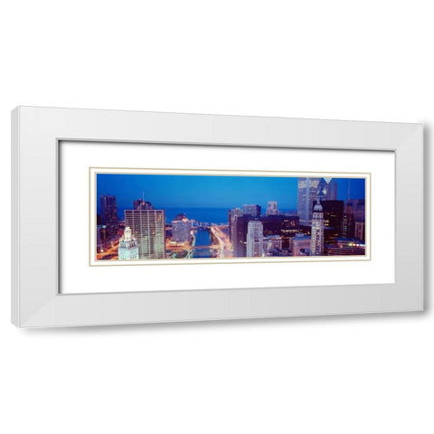 Chicago Skyline II White Modern Wood Framed Art Print with Double Matting by Stefko, Bob